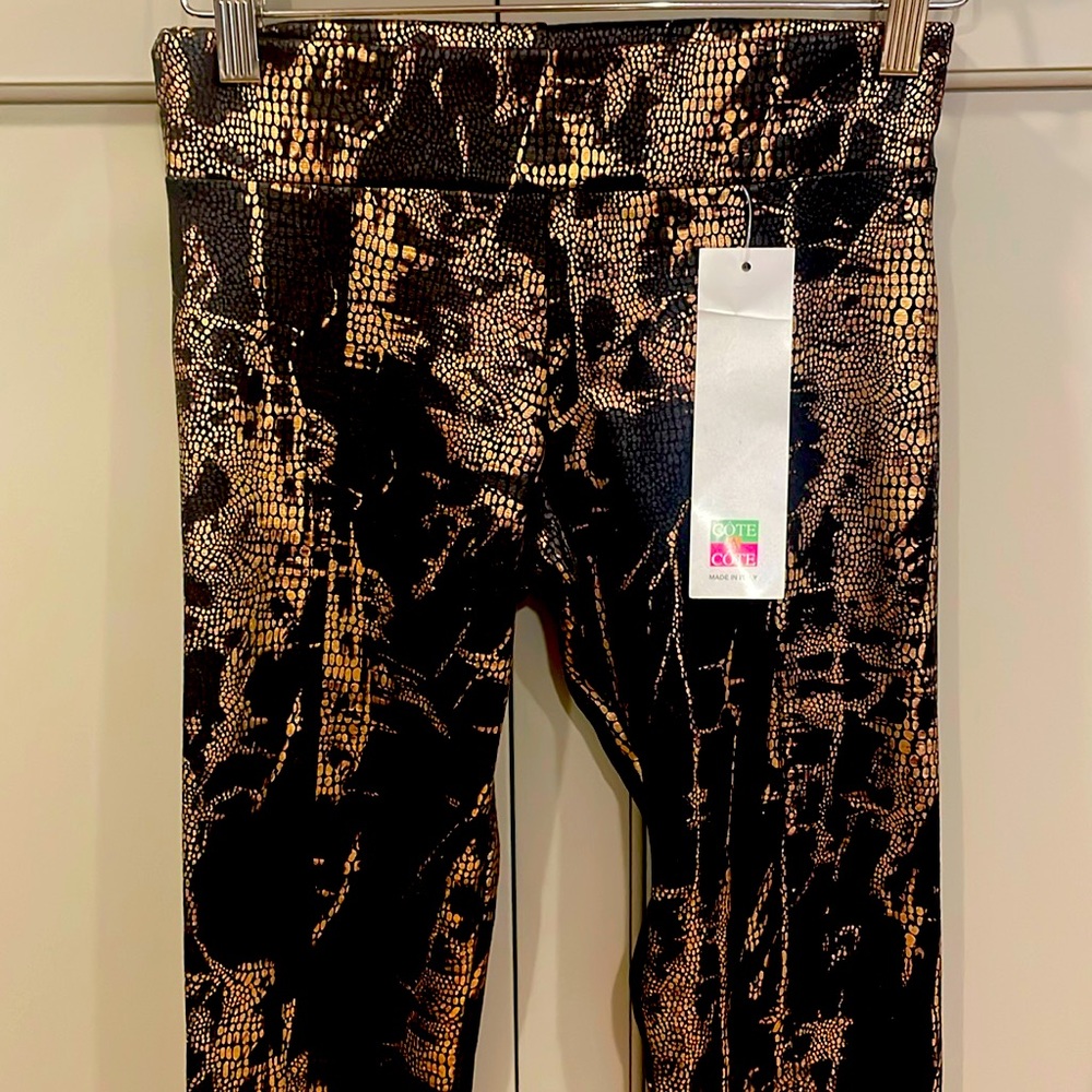 NWT Cote A Cote Animal Print Italian Leggings/Pants